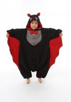 Vleermuis Onesie 86-92 Kostuum Pak Zwart Rood Halloween, Ophalen of Verzenden, Zo goed als nieuw, 104 of kleiner, Jongen of Meisje