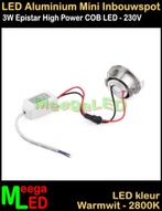 LED MINI Inbouwspot Plafondspot COB 3W warmwit - M10 - NDB, LEDinbouwspot, Led, Metaal of Aluminium, Nieuw