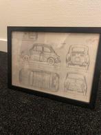 Mooie fiat 500 bouwtekening/ blueprints, Antiek en Kunst, Ophalen of Verzenden