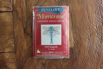 Borduurpakket Penelope Momentos PM 24 Dragonfly 5x5cm beschikbaar voor biedingen