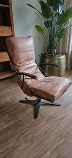 Het Anker Tiberius draaifauteuil leer, Huis en Inrichting, Fauteuils, Ophalen, 75 tot 100 cm, Zo goed als nieuw, Metaal