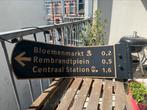 Retro Amsterdam City Sign: Bloemenmarkt, Rembrandtplein, CS, Ophalen