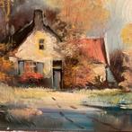 Schilderij met huisje *tres jolie Duiven*, Ophalen of Verzenden