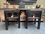 Chinese nachtkastje chinees kastje ladekast altaar zwart set, Verburgt Vintage, Gebruikt, Minder dan 45 cm, Ophalen of Verzenden