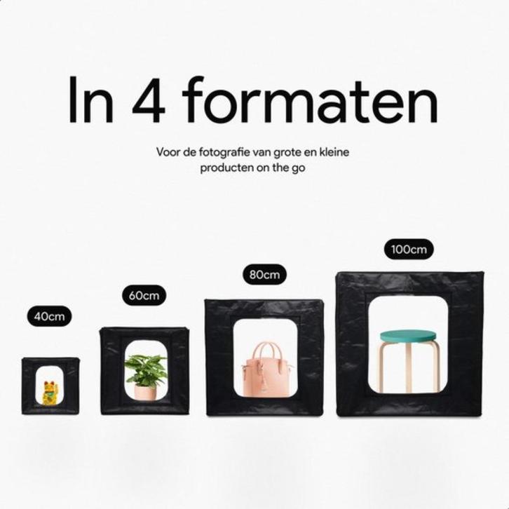 Draagbare fotostudio lichttent – 4 maten (40/60/80/100 cm), Audio, Tv en Foto, Fotografie | Fotostudio en Toebehoren, Zo goed als nieuw