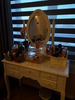 Kaptafel met spiegel - €50, Gebruikt, 100 tot 150 cm, Hout, 50 tot 100 cm