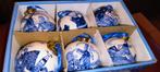 6 Delfts blauwe kerstballen vintage 7cm, Diversen, Kerst, Ophalen of Verzenden