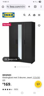 Ikea Brimnes kledingkast zwart, Huis en Inrichting, Ophalen, Zo goed als nieuw, 25 tot 50 cm, 150 tot 200 cm