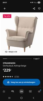 Ikea Strandmon fauteuil beige, Ophalen of Verzenden, 75 tot 100 cm, 50 tot 75 cm