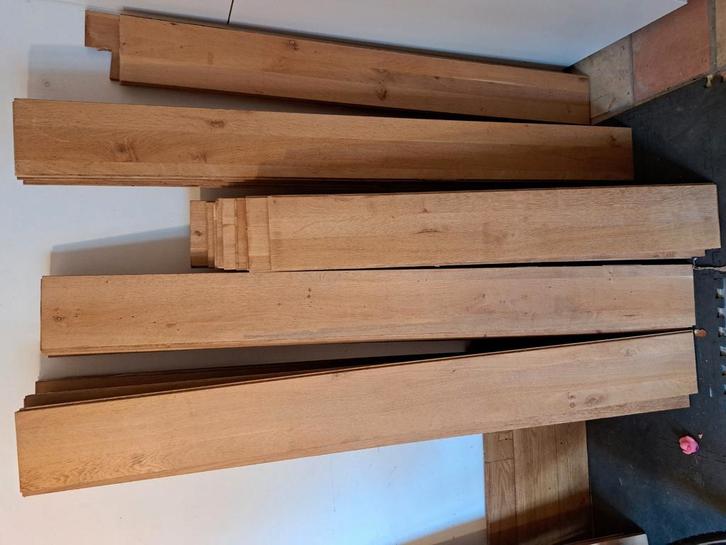 massief eikenhout parketvloer, Doe-het-zelf en Verbouw, Hout en Planken, Gebruikt, Plank, Eiken, Minder dan 200 cm, Minder dan 25 mm