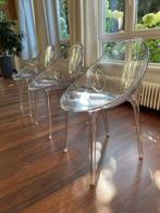 3 transparante plexiglazen designstoelen | Philippe Starck, Ophalen, Kunststof, Gebruikt, Overige kleuren