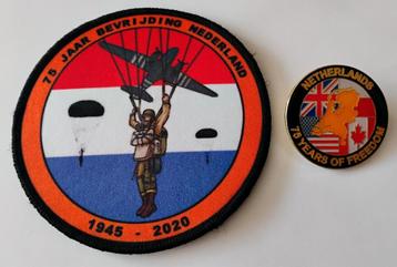 Patch + Pin 75 Jaar Bevrijding Nederland  beschikbaar voor biedingen