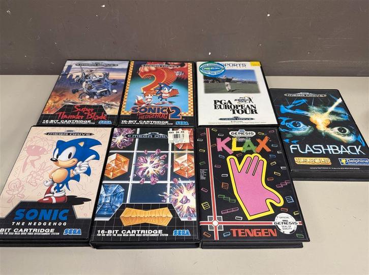 Sega Mega drive spellen 7 stuks - Klax - Flashback - Columns, Spelcomputers en Games, Games | Sega, Zo goed als nieuw, Saturn of Dreamcast