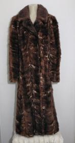 Exclusieve lange bruine-witte 60s nerts bontmantel, Verzenden, Zo goed als nieuw, Maat 38/40 (M), Bruin
