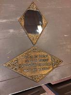 Koper spiegel met spreuk, Ophalen of Verzenden, Koper