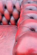 2 vintage Chesterfield banken geleefd + BEZORGING MOGELIJK, Gebruikt, Chesterfield, Leer, Ophalen of Verzenden