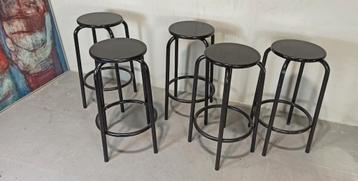 5 x vintage barkruk, zwart, p/p/s beschikbaar voor biedingen