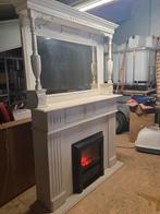 Elektrische sfeerhaard met spiegel en schouw, Ophalen, Vrijstaande haard, Elektrische haard