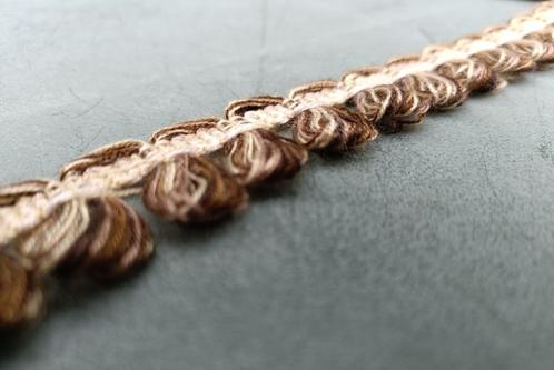 Vintage fournituren sierband lusjes bruintinten 2 cm (KV3), Hobby en Vrije tijd, Naaien en Fournituren, Nieuw, Lint, Band of Elastiek