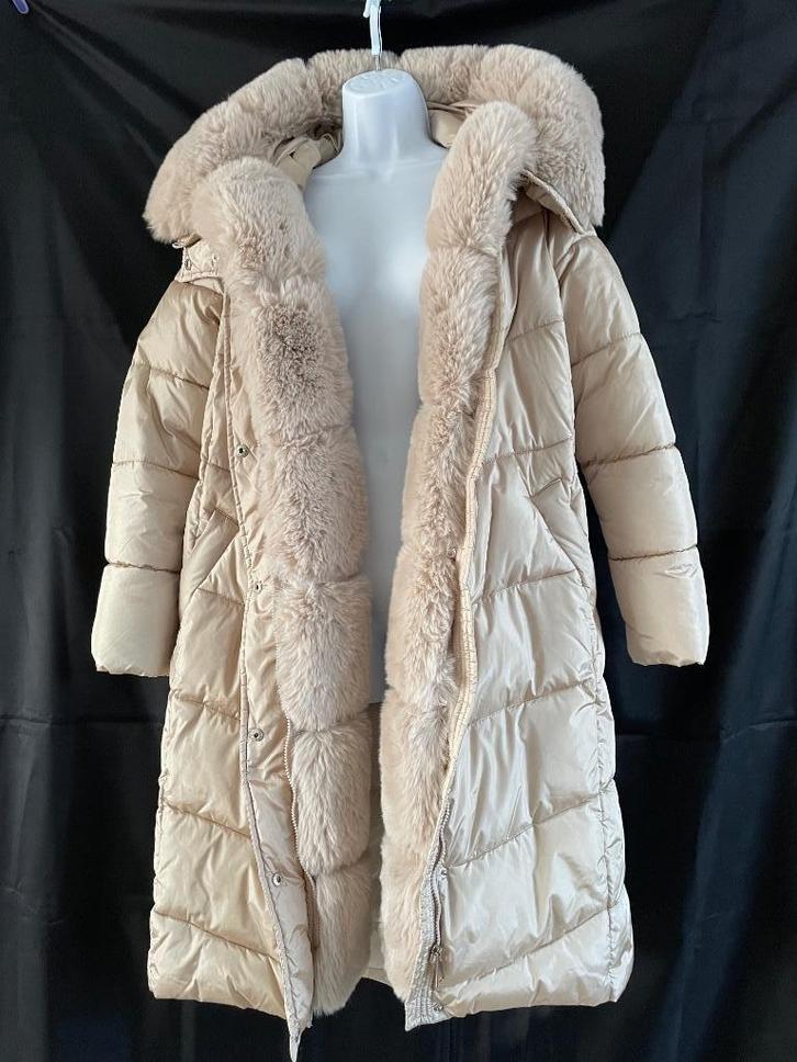 Take two beige lange jas – maat M, Kleding | Dames, Jassen | Winter, Zo goed als nieuw, Maat 38/40 (M), Beige, Ophalen of Verzenden