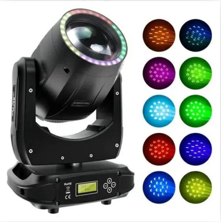 Moving Head LED 150W, Gobos en prisma 13 kleuren, Muziek en Instrumenten, Licht en Laser, Nieuw, Licht, Geluidgestuurd, Kleur