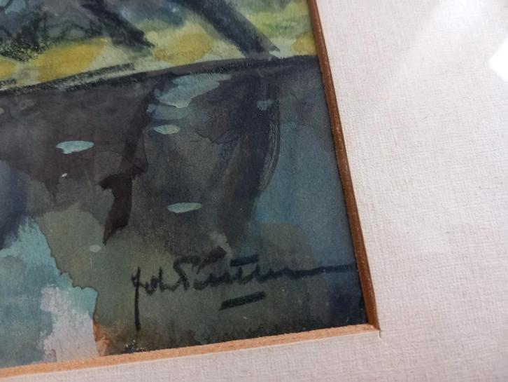 Prachtige Aquarel – Gesigneerd – Landschap – Breukelen, Antiek en Kunst, Kunst | Schilderijen | Abstract, Ophalen of Verzenden