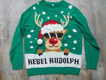 Trui groen Kersttrui maat XL Rebel Rudolph beschikbaar voor biedingen