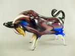 Murano Stijl Glas Stier - Blauw Bruin 20cm, Ophalen of Verzenden