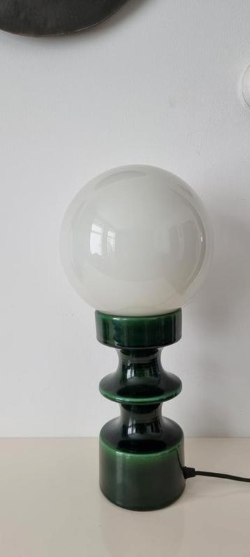 Vintage Cari Zalloni Steuler keramiek lamp met bol, groen beschikbaar voor biedingen