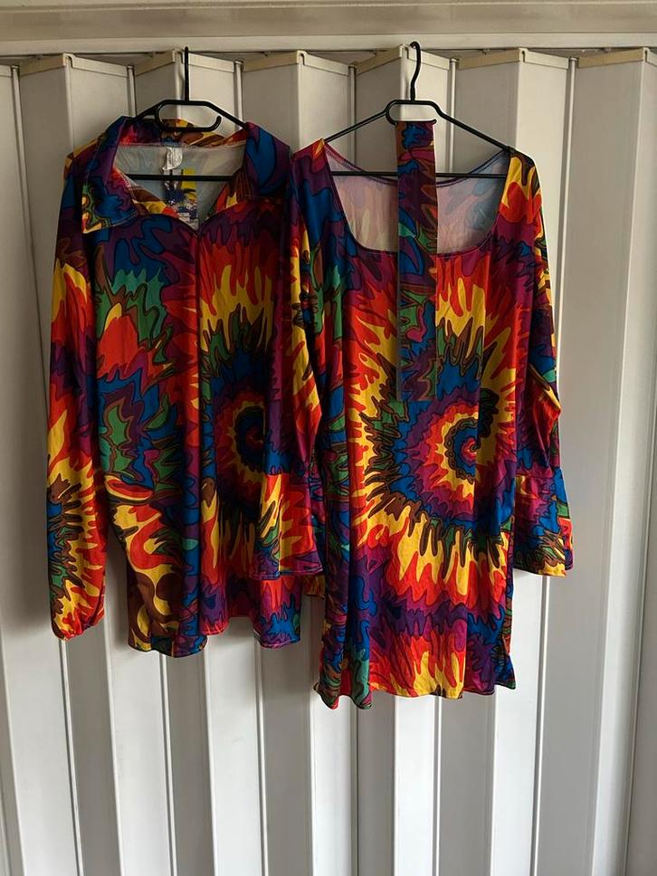 Tie-dye dames en heren blouse, Kleding | Dames, Carnavalskleding en Feestkleding, Nieuw, Kleding, Carnaval, Maat 42/44 (L), Ophalen of Verzenden
