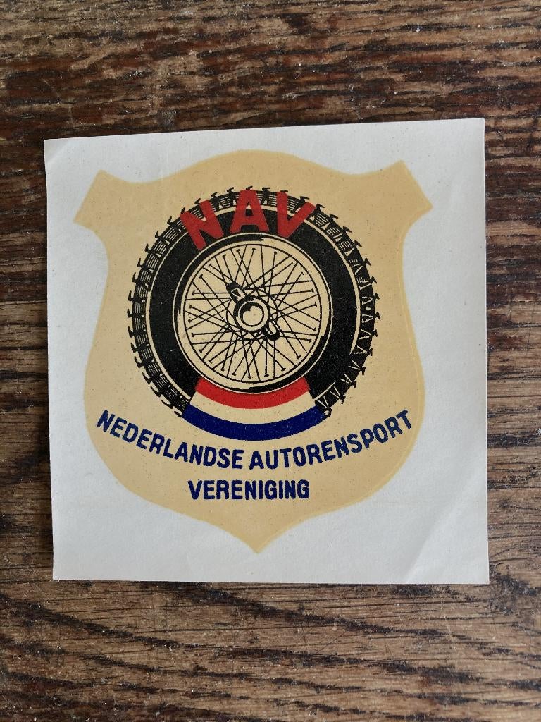 Oude decal NAV Nederlandse Autorensport Vereniging, Verzenden, Gebruikt, Auto's