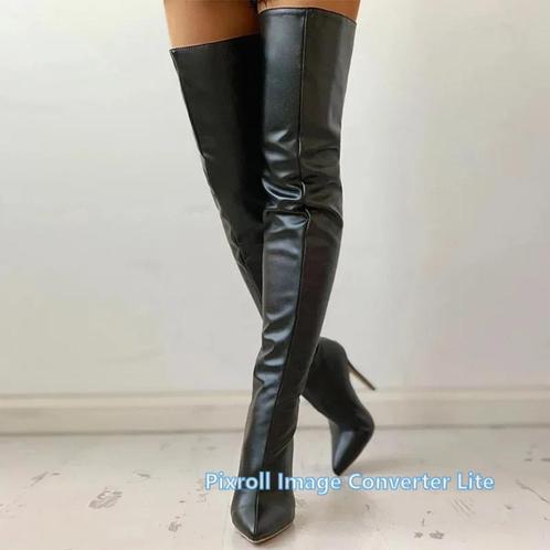 S9 zwarte superlange laarzen, hoge hak, maat 44.5..........., Kleding | Dames, Schoenen, Nieuw, Hoge laarzen, Zwart, Ophalen of Verzenden