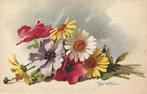 Boeket met anemonen en gerbera’s – S. Bonelli, Ophalen of Verzenden, Ongelopen, Natuur