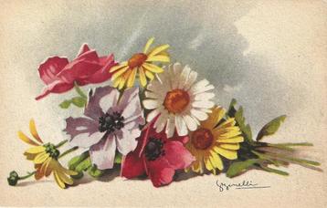 Boeket met anemonen en gerbera’s – S. Bonelli beschikbaar voor biedingen