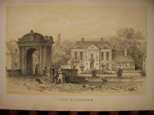 61 / Diepenheim  het Huis Litho 1876, Antiek en Kunst, Kunst | Litho's en Zeefdrukken, Ophalen of Verzenden