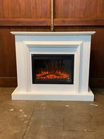 Elektrische haard met witte houten schouw Livin Flame, Huis en Inrichting, Ophalen, Vrijstaande haard, Elektrische haard