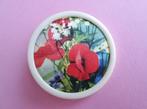 jwg Vintage 60s 70s klaproos bloem bloemen broche rood wit, Sieraden, Tassen en Uiterlijk, Verzenden, Overige materialen, Broche