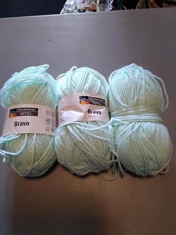 3 Bollen Schachenmayr Bravo Wol - Licht Mintgroen beschikbaar voor biedingen