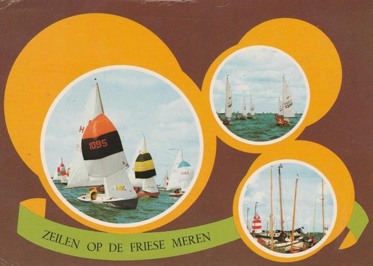 FRIESLAND Zeilen op de Friese Meren, Verzamelen, Ansichtkaarten | Nederland, Gelopen, Friesland, 1960 tot 1980, Verzenden