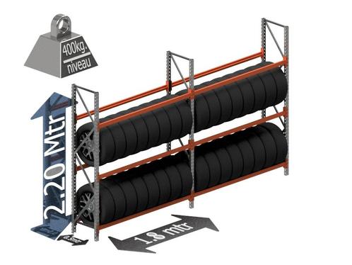 Nieuwe bandenstelling 220x50x360 Cm. 3 niveau's Voordeelset, Zakelijke goederen, Kantoor en Winkelinrichting | Magazijn, Stelling en Opslag
