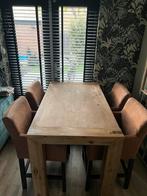 Eettafel met stoelen - Hoog Model - 140x80x90 cm, Huis en Inrichting, Tafels | Eettafels, Ophalen, Gebruikt, 100 tot 150 cm, Eikenhout