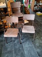 7 x vintage schoolstoelen kantine stoelen, Huis en Inrichting, Ophalen, Gebruikt, Bruin, Vijf, Zes of meer stoelen
