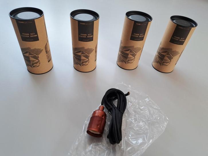 Frama E27 Koper Fitting Zwart Koord - 5x Nieuw, Huis en Inrichting, Lampen | Losse lampen, Nieuw, Overige typen, E27 (groot), Ophalen of Verzenden