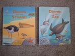 2 kartonnen boekjes dieren aan het strand / in zee, Ophalen, Gelezen, Non-fictie
