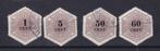 X188B) NL telegramzegels nr TG1/3/9/10 gest €125 geen gar, Ophalen of Verzenden, T/m 1940, Gestempeld