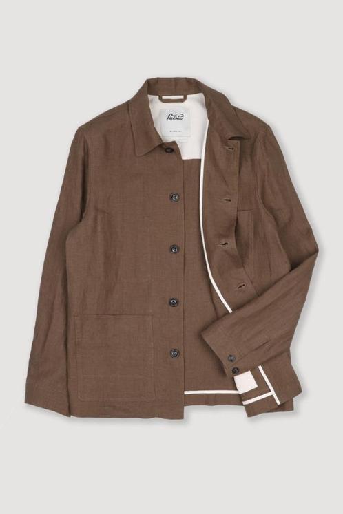 Nieuwe collectie €720 Valstar Milano linnen jas maat 50, Kleding | Heren, Jassen | Zomer, Nieuw, Maat 48/50 (M), Bruin, Ophalen of Verzenden