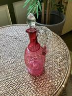 Decanter, cranberry glas, victorian, Ophalen of Verzenden