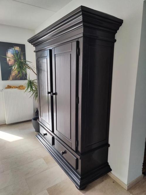 Eiken broodkast/voorraadkast, gebeitst in ebben-kleur, Huis en Inrichting, Kasten | Buffetkasten, Gebruikt, 150 tot 200 cm, 150 tot 200 cm