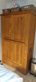 Massief Teak Hoge Kast - Veel Opbergruimte!, Huis en Inrichting, Ophalen, 100 tot 150 cm, 200 cm of meer, Teakhout