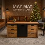 Dressoir 130cm schuifdeur en 6 laden mango Direct/Leverbaar, Huis en Inrichting, Kasten | Dressoirs, 100 tot 150 cm, Nieuw, Ophalen of Verzenden